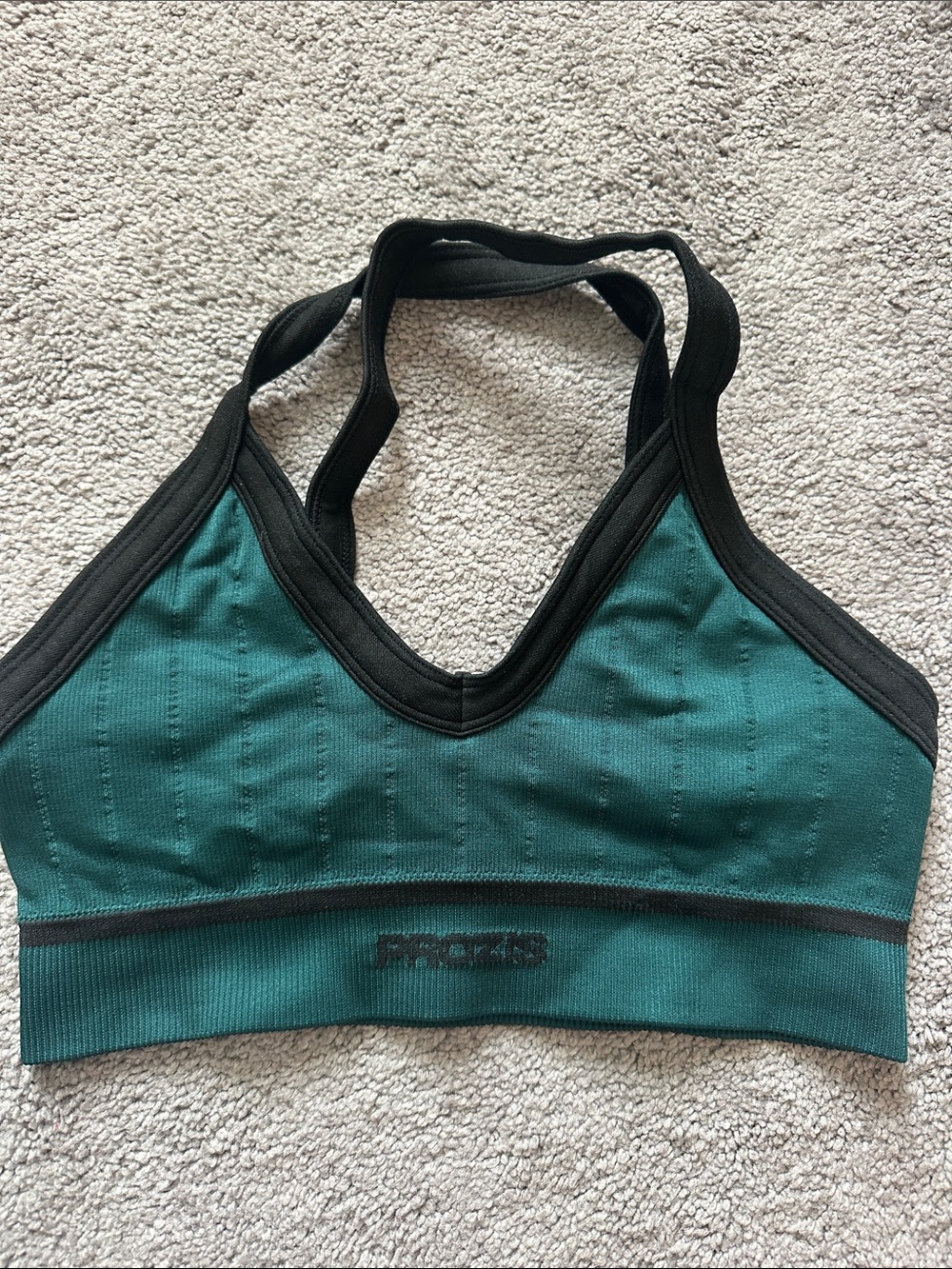 Prozis Green and Black Racerback Sports Bra